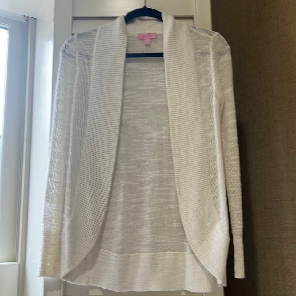 Lilly Pulitzer white Amalie Open-Front Cardigan Sweater XS